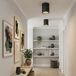 Cargar imagen en el visor de la Galería, Lámpara cilíndrica de travertino: lámpara de techo LED Wabi Sabi para hogares modernos