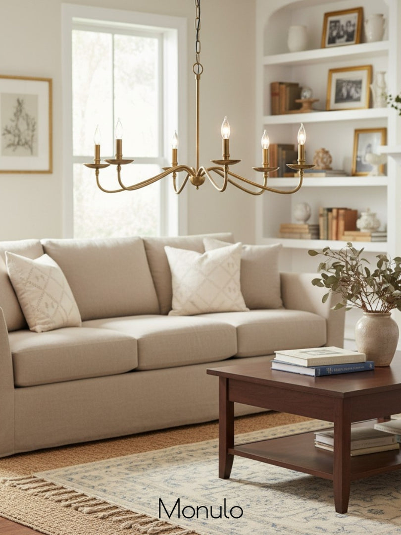 Rowan Classic 6 Candle Chandelier - Traditional Candle Style Lighting