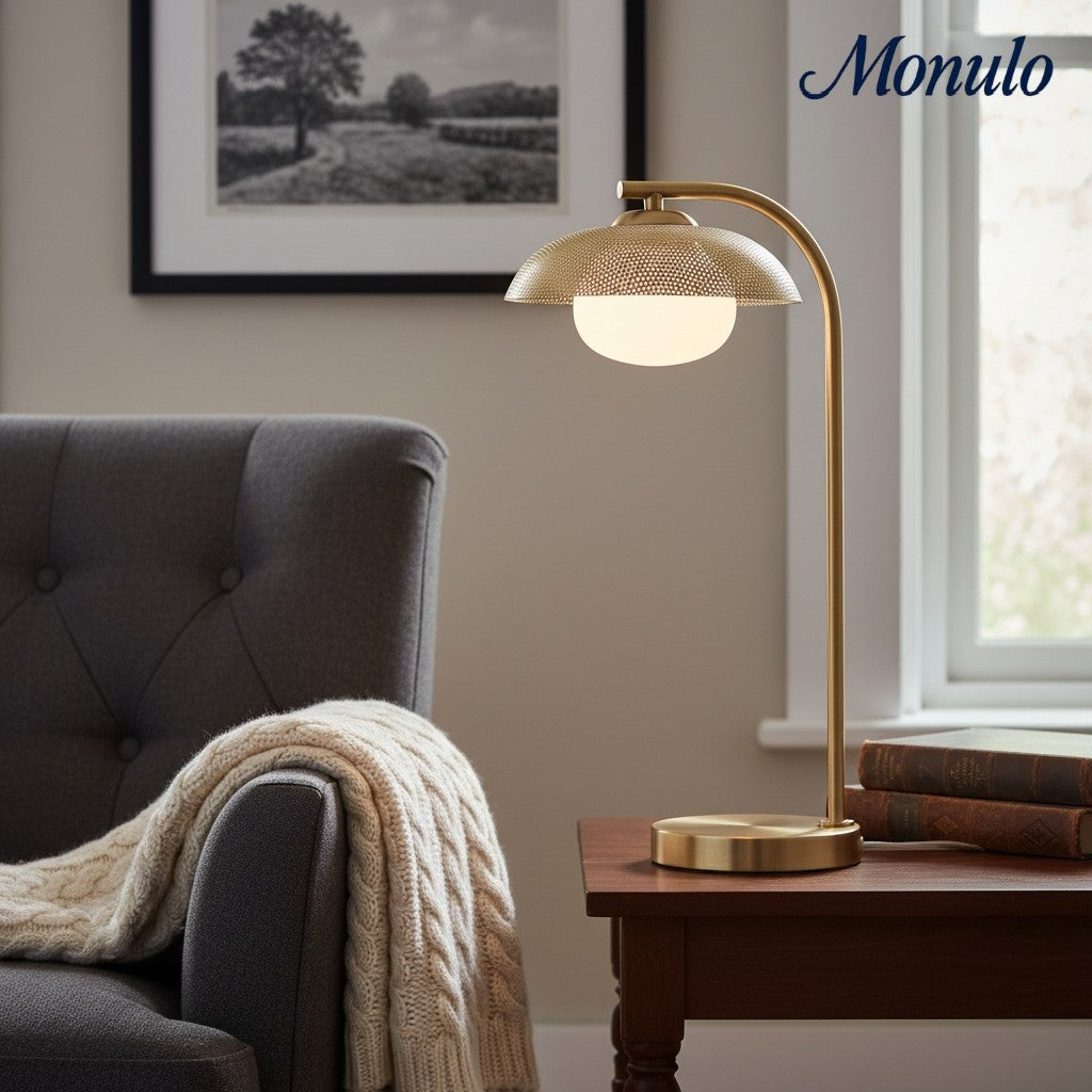 Elorina Retro Metal Shade Table Lamp – Contemporary Plug-In Design for Side Tables & Nightstands