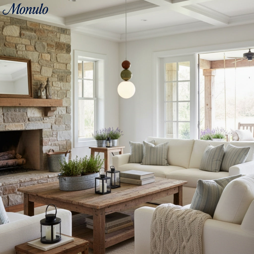 Lámpara colgante moderna Verdoma con esfera triple de vidrio brillante, estilo minimalista para comedores y salas de estar