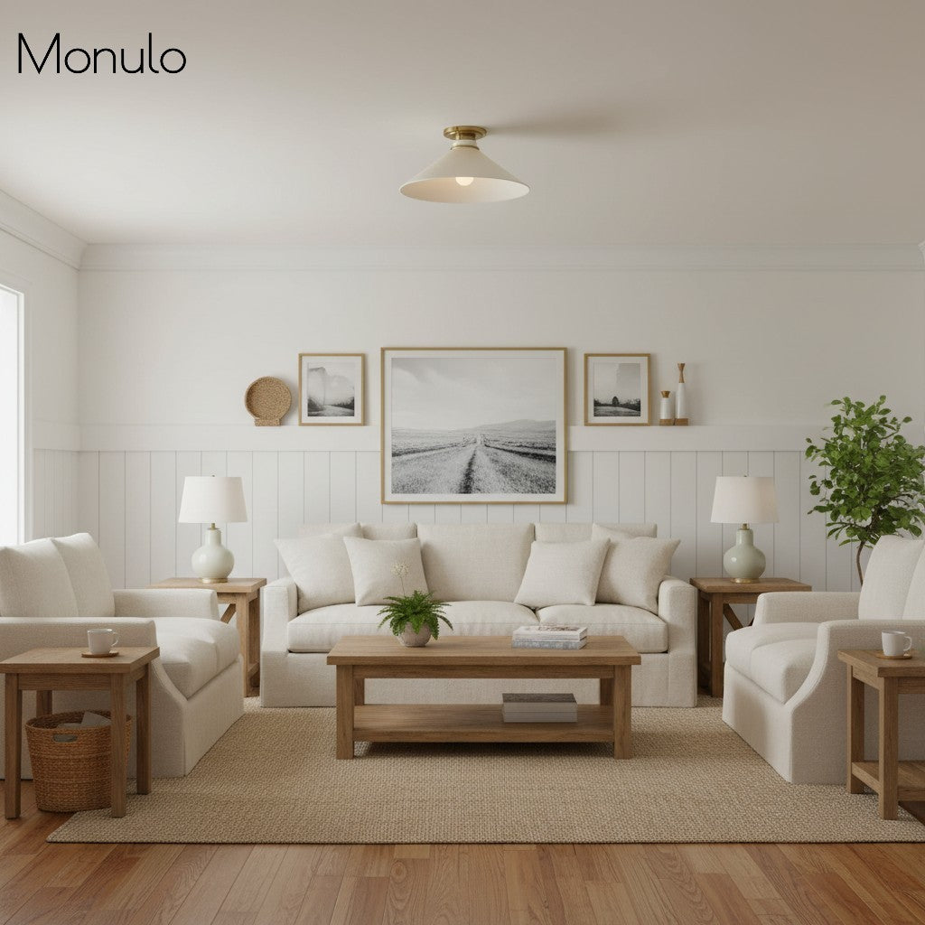 Aurenza Modern Industrial Flush Mount – Elegant Ceiling Lamp for Residential Interiors