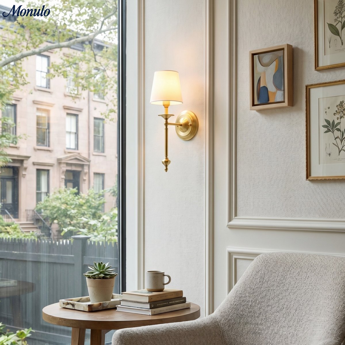 Rowan Fabric Shade Wall Sconce in Antique Copper - Vintage Luxury Light for Interiors