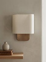 Bild in Gallery-Viewer laden, Nolvara Aleena Weiche Stoff Luxus Metall Stoff Wandlampe für Schlafzimmer Leselicht