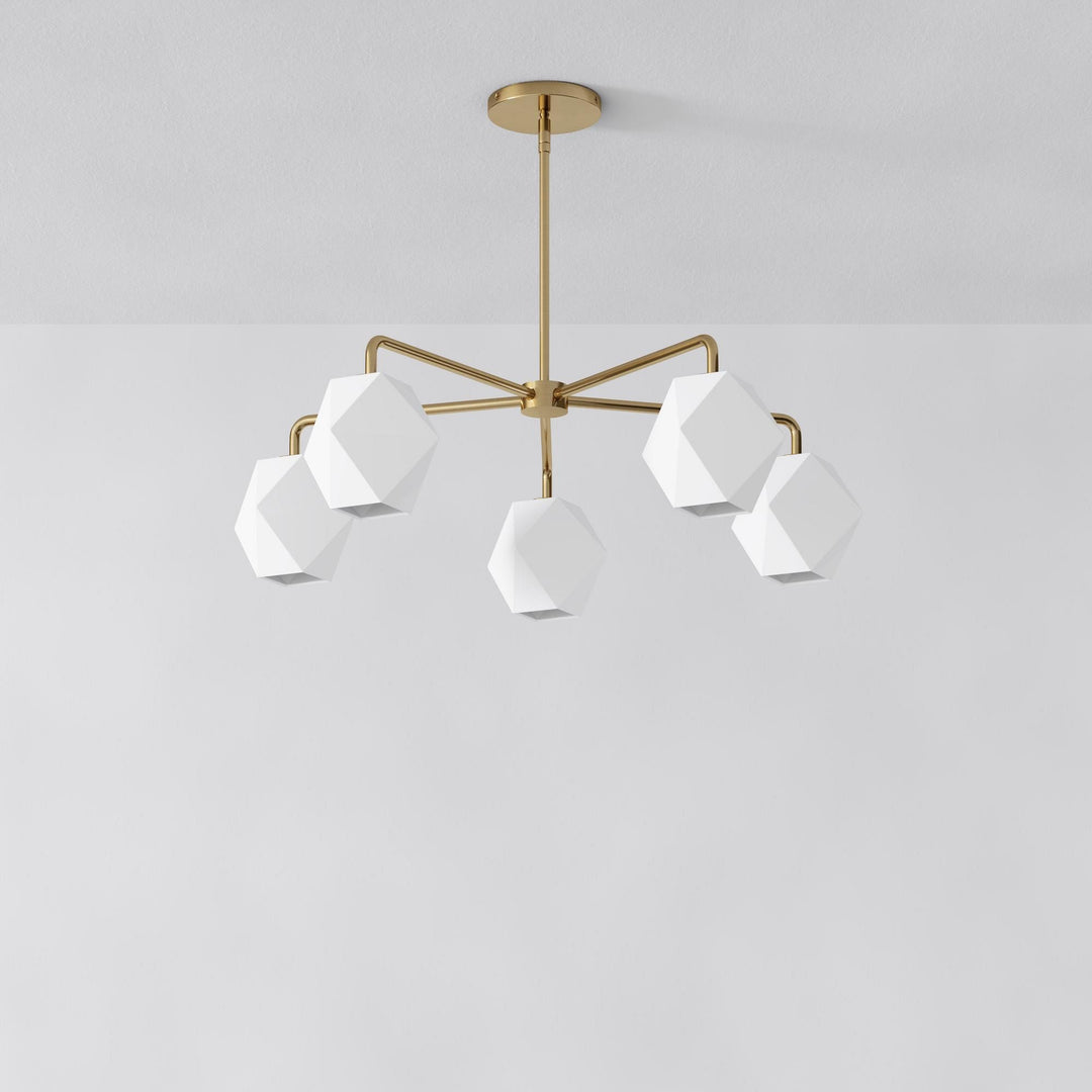 Talvior Faceted Glass Chandelier - Modern 5 Light Glass Lighting