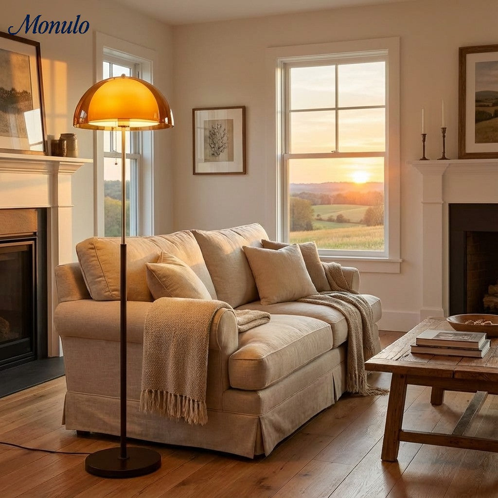 Lampe sur pied à lignes épurées modernes Sunset Afterglow, lumière minimaliste pour chambre et salon