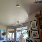 Cargar imagen en el visor de la Galería, Lámpara colgante cónica Aurenza de estilo rústico moderno: iluminación regulable para cocina y entrada.