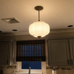 Load image into Gallery viewer, Eloise Scallop Vintage Milk Glass Semi-Flush Mount Pendant Light
