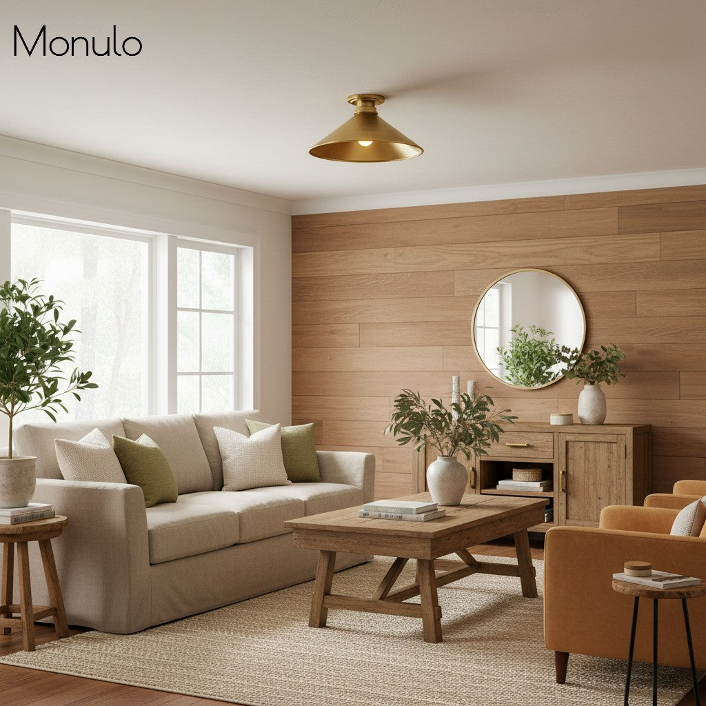 Aurenza Modern Industrial Flush Mount – Elegant Ceiling Lamp for Residential Interiors