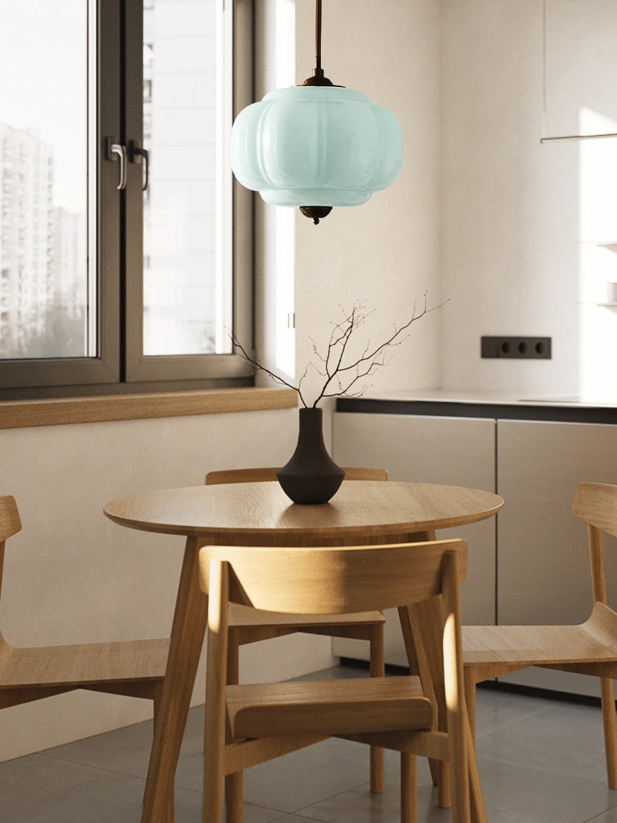 Vintage Milk Glass Semi Flush Mount Eloise Pendant Light