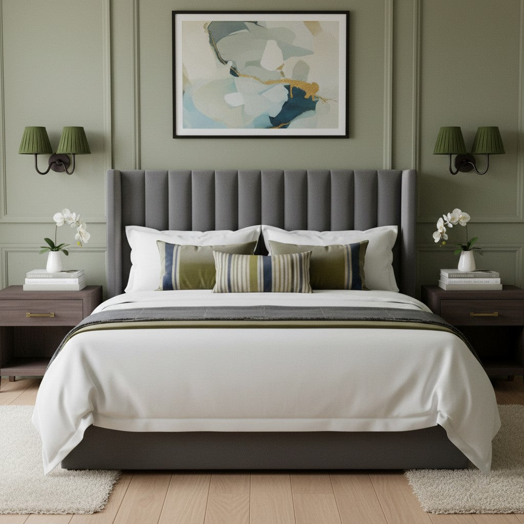 Aplique de pared Luvora con pantalla de tela y pantalla de tambor - Aplique plisado clásico