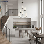 Charger l'image dans la visionneuse de galerie, Lustre vertical à plusieurs têtes en étages Rowan - Métal moderne et tissu pour salons et halls d'entrée