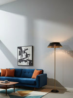 Load image into Gallery viewer, Auriglow Retro Perforated Floor Lamp - Brass Living Room Accent Light
