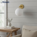 Load image into Gallery viewer, Selvion Art-Glass Globe Wall Sconce – Elegant Modern Wall Light for Bathrooms, Halls &amp; Living Spaces
