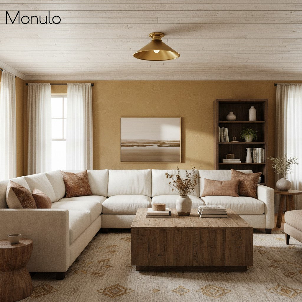 Aurenza Modern Industrial Flush Mount – Elegant Ceiling Lamp for Residential Interiors
