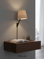 Load image into Gallery viewer, Novira Fabric Shade Plug In Sconce – Cozy reading Light For Bedroom
