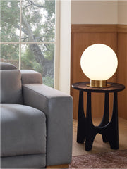 Rivolence Glass Globe Table Lamp - Elegant Modern Glass Bedside Accent