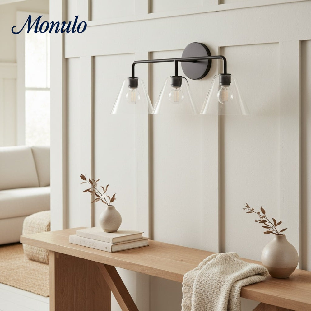 Conica Sculptural Cone Glass Wall Sconce – Modern Minimalist Lighting for Bathroom or Hallway