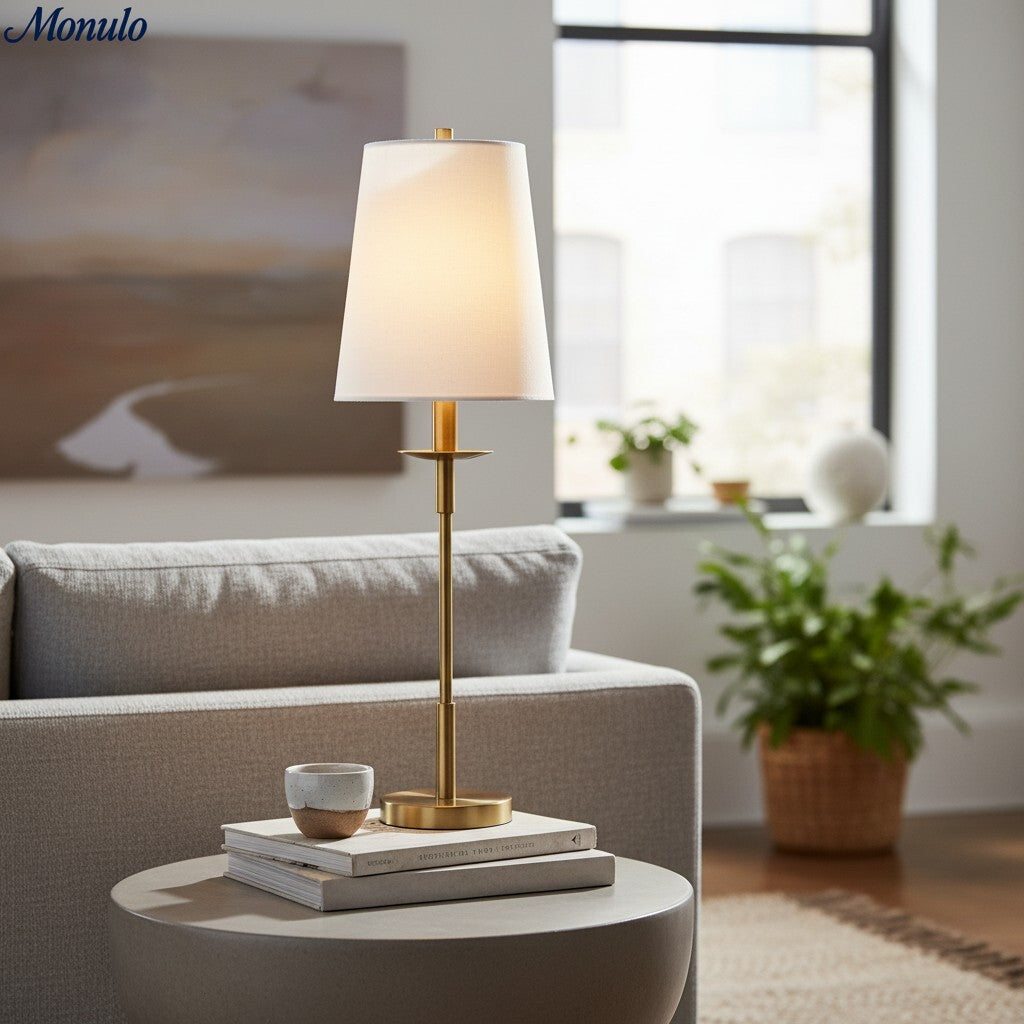 Rowan Leinen Bügeleisen Tischlampe - Elegante traditionelle Nachttischbeleuchtung