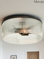 Charger l&#39;image dans la visionneuse de galerie, Plafonnier semi-encastré à nervures - Design encastré en verre avec finition dorée
