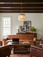 Load image into Gallery viewer, Lumica Faceted Capiz Shell Pendant — Coastal-Contemporary Pendant Light for Dining &amp; Kitchen Islands
