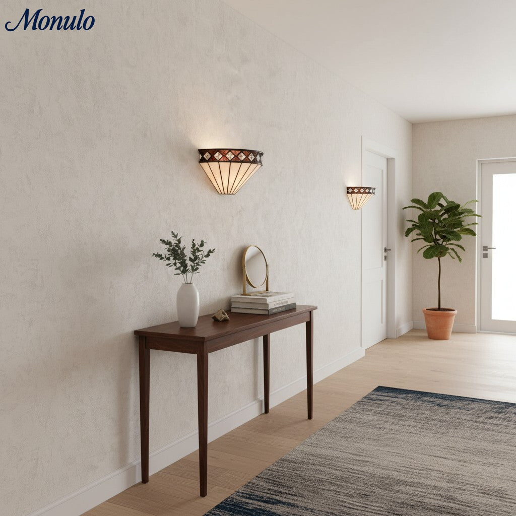Lámpara de Pared Rombo Geométrico TF - Metal y Vidrio Modernos para Pasillo y Dormitorio