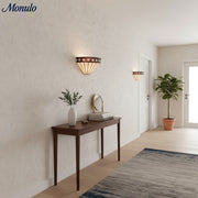 TF Geometric Rhombus Wall Lamp - Modern Metal and Glass for Hallway and Bedroom