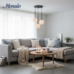 Load image into Gallery viewer, Selvion Minimalist Blown Glass Chandelier — Modern Sculptural Lighting for Dining or Living Spaces