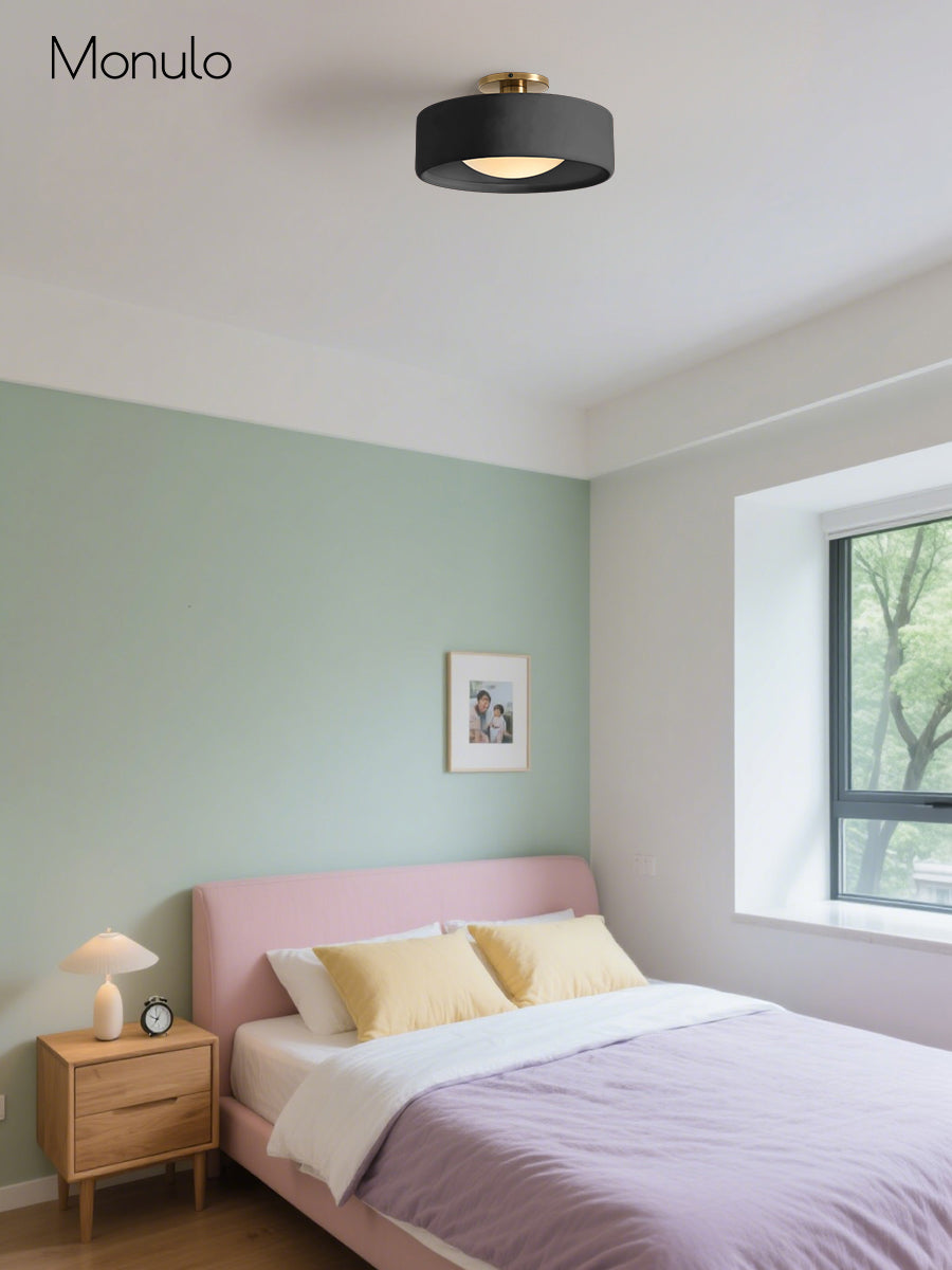 Cerova Porcelain Flush Mount Ceiling Light – Modern Low-Profile Fixture