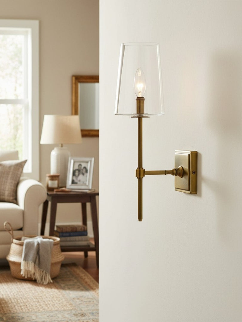 Derlina Clear Glass Sconce - Elegant Single To Triple Vanity Sconce