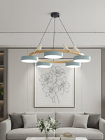Load image into Gallery viewer, Modern Creative Colourful Circle Bird Chandelier