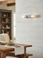 Load image into Gallery viewer, Kalvora Double Tube Wall Sconce - Aged Frosted Glass Vanity Light
