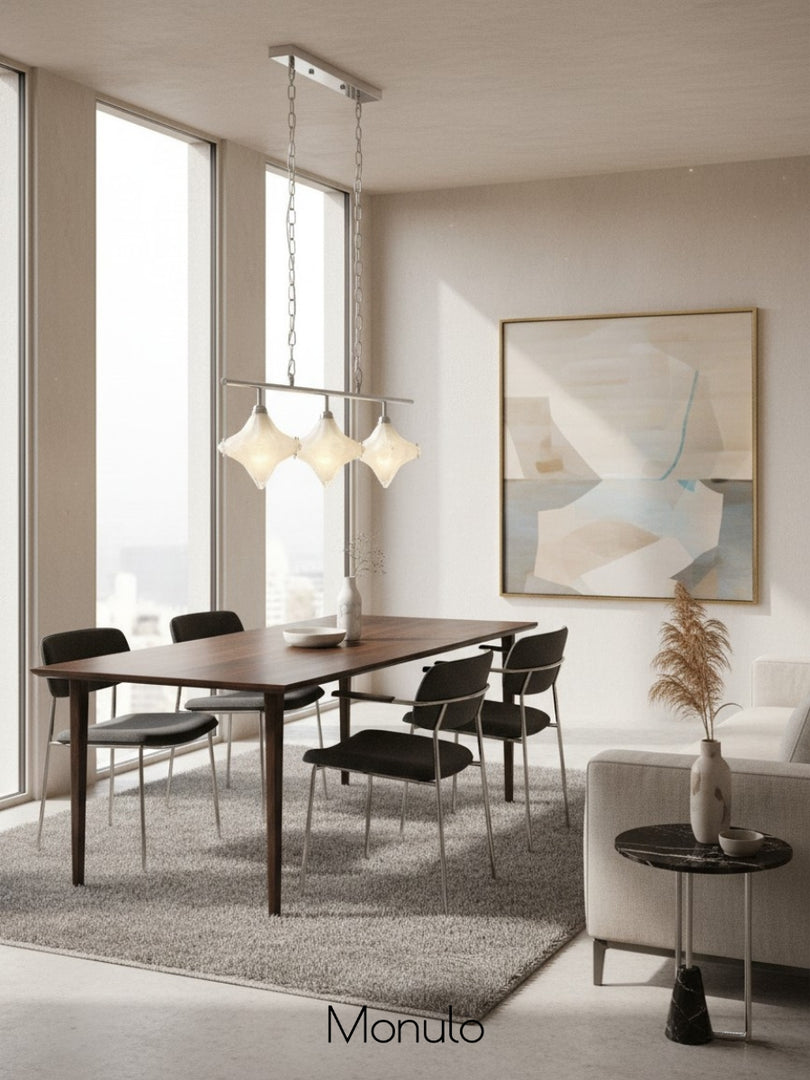 Art Deco Star Linear Pendant Light - Elegant Lighting for Kitchen Island  - Astris Cassiopeia