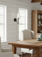 Load image into Gallery viewer, Rowan Fabric Shade Wall Sconce – Modern Industrial Light for Bedroom
