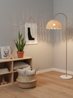 Load image into Gallery viewer, Olvara Arched Rattan Floor Lamp - Boho Chic Natural Woven Lighting
