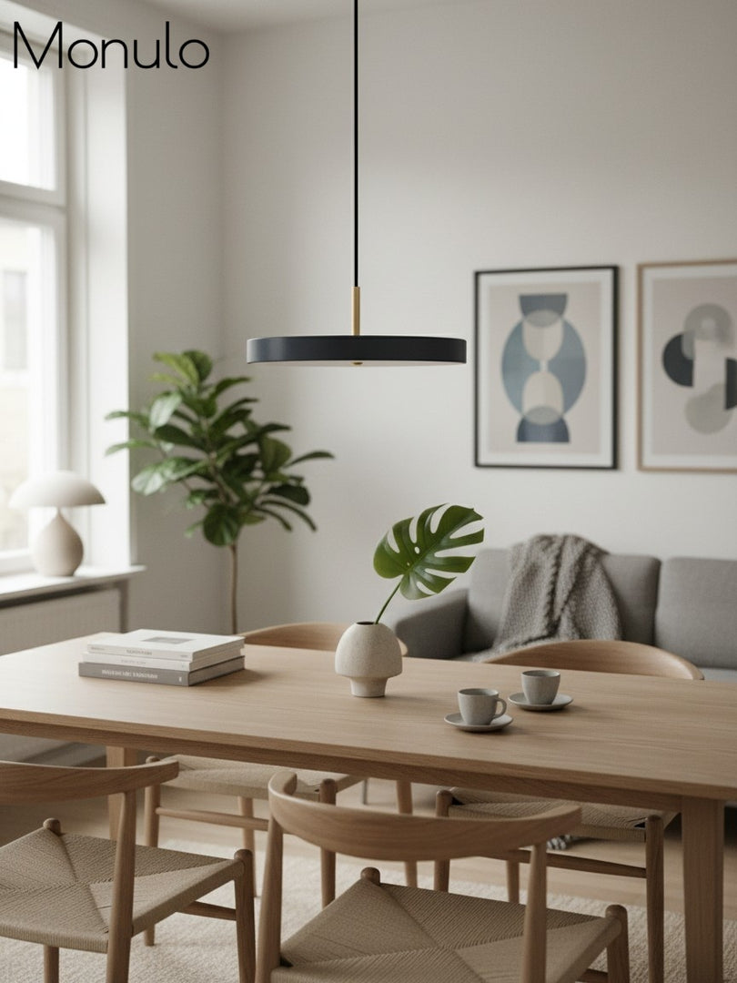 Modern Disc Pendant Light — Nordic Minimalist Fixture for Dining & Kitchen