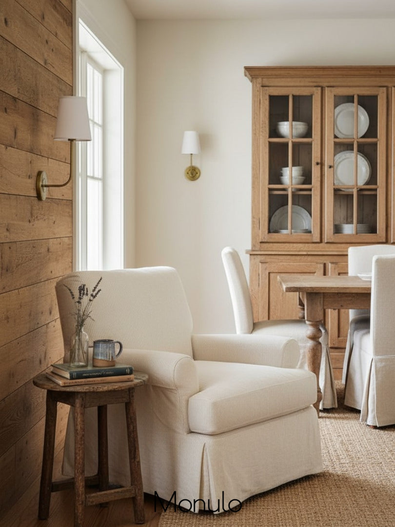 American Industrial Style Vintage Brass Fabric Wall Sconce