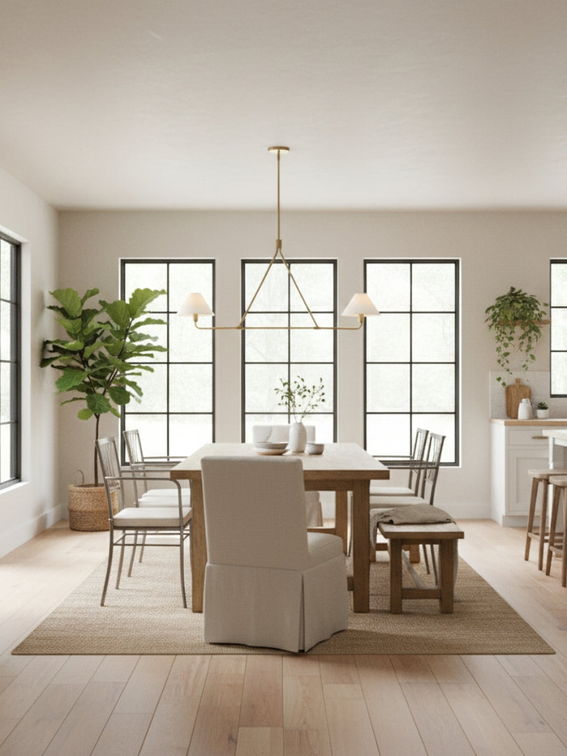 Diora Linen Shade Chandelier - 2 or 4 Light Dining and Island Light