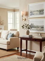 Load image into Gallery viewer, Rowan Classic Linen Wall Sconce - Brass Light With Fabric Drum Shade
