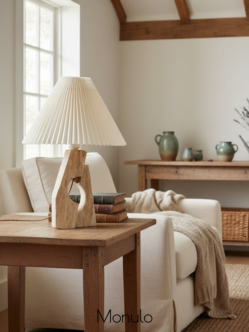 Modern Artistic Stone Pillar Travertine Table Lamp M05