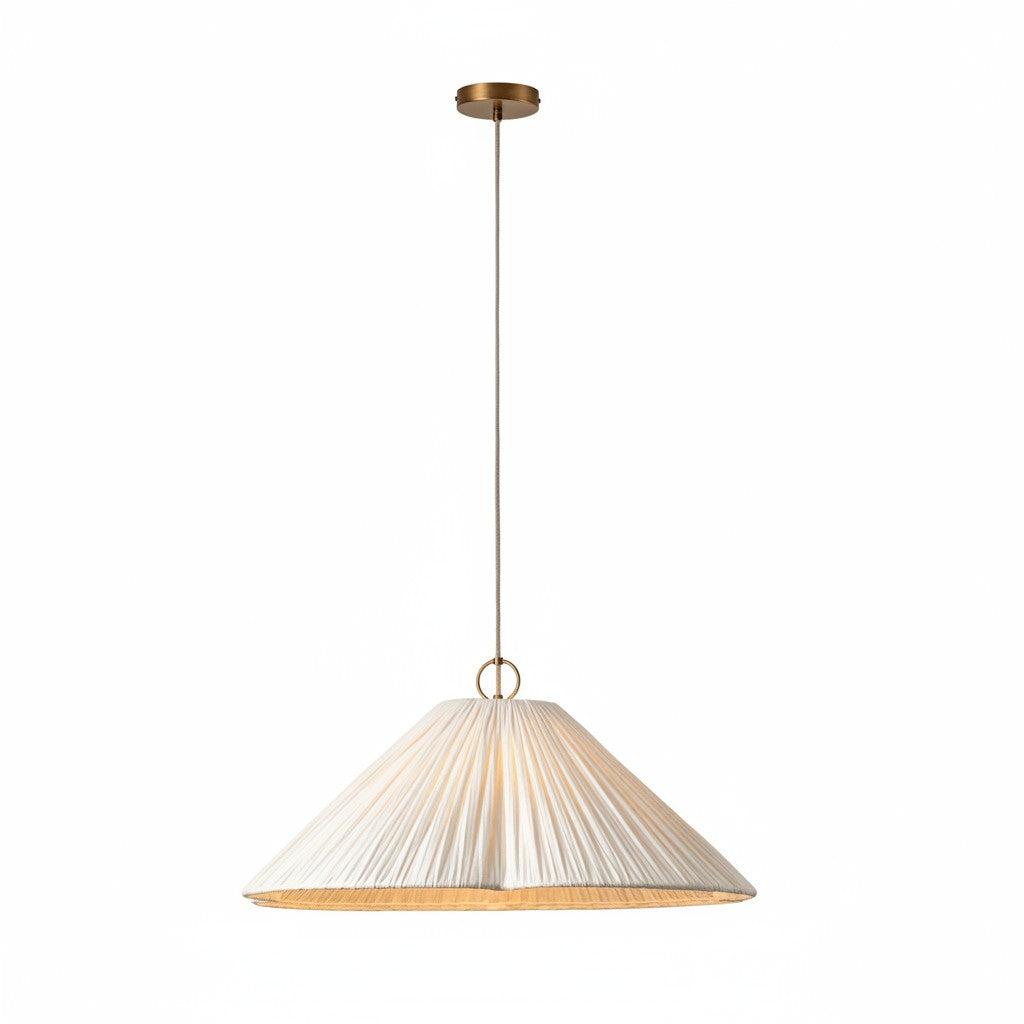 Lámpara colgante Luminella extragrande con borde festoneado – Lámpara colgante de tela suave para comedor 