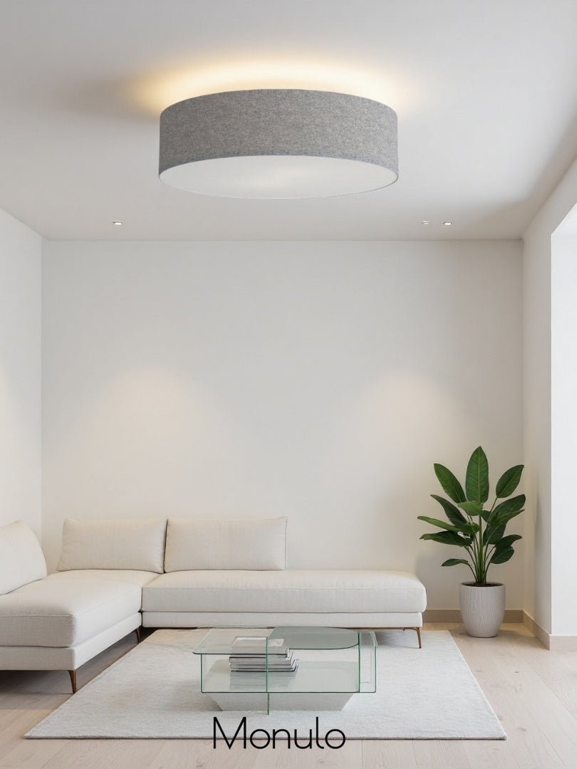 Soft Ceiling Lamp - Fabric & Acrylic Round Light for Ambient Glow