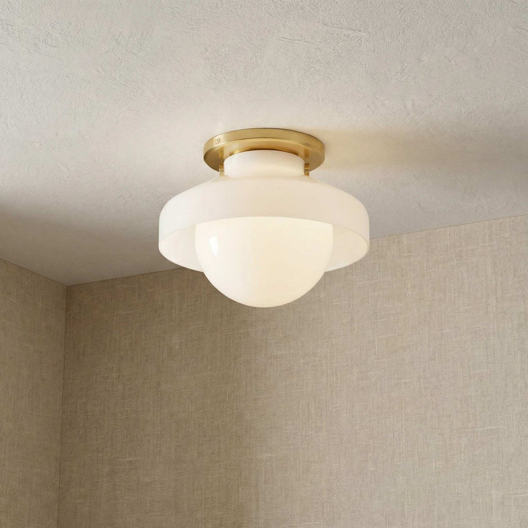 Hanton Aufputz-Deckenleuchte – Modernes minimalistisches Leuchtmittel mit Milchglas- und Metallschirm