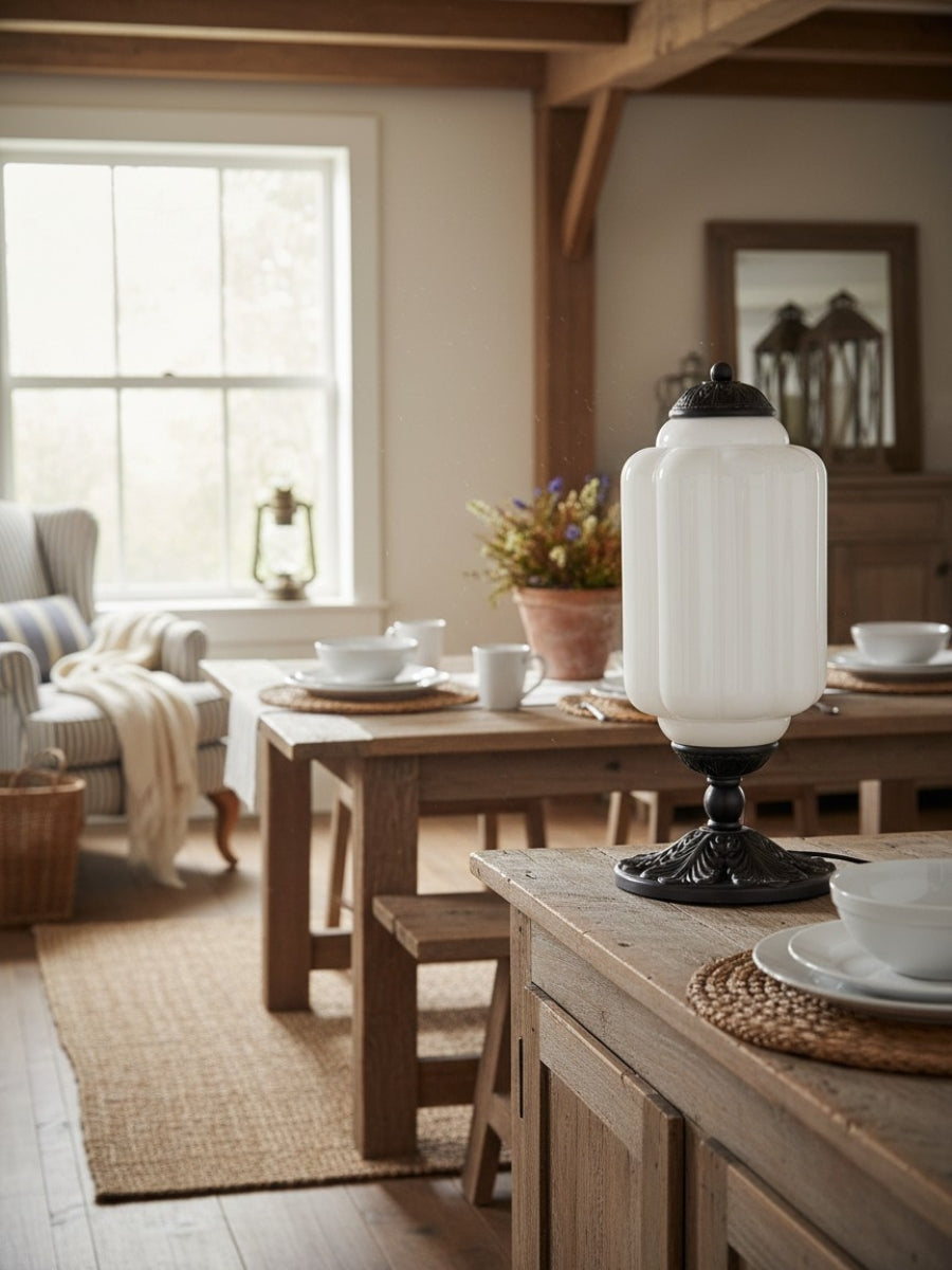 Vintage Glas Eloise Tischlampe