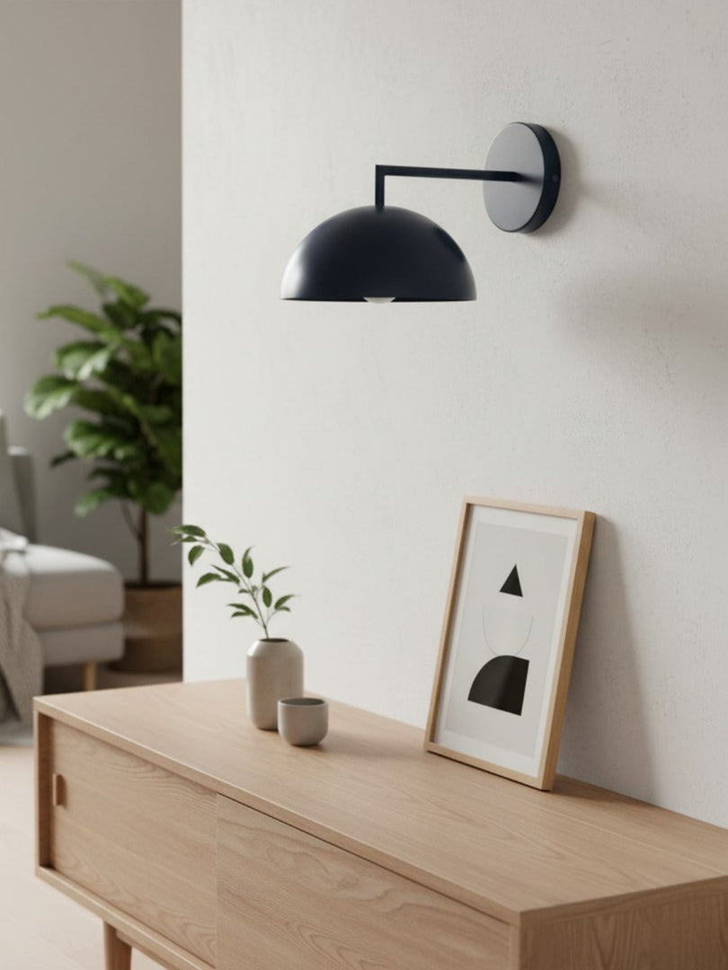 Lámpara de pared minimalista Metio Dome: aplique de pared contemporáneo y colorido para dormitorio