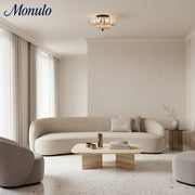 Lámpara de Techo Semiempotrada de Vidrio Orilanavo - Diseño Elegante de Paraguas para Dormitorio y Sala de Estar