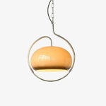 Load image into Gallery viewer, Rounded Glass Chrome Swag Pendant Light