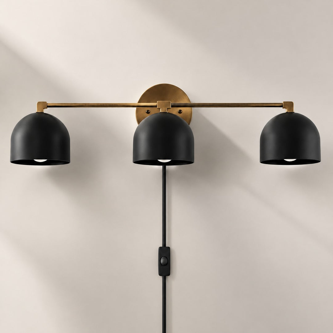 Metio Dome Mid-Century Metal Plug-In Wall Light