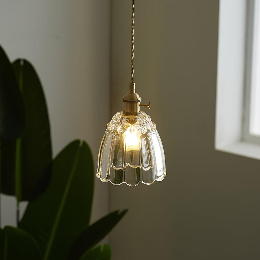 Clear Glass Brass Swag Pendant Light