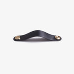 Load image into Gallery viewer, Cowhide leather and brass cabinet pull handle color and size option