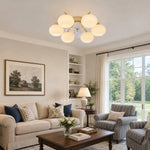 Bild in Gallery-Viewer laden, Gold ceiling fan light in a bright modern living room